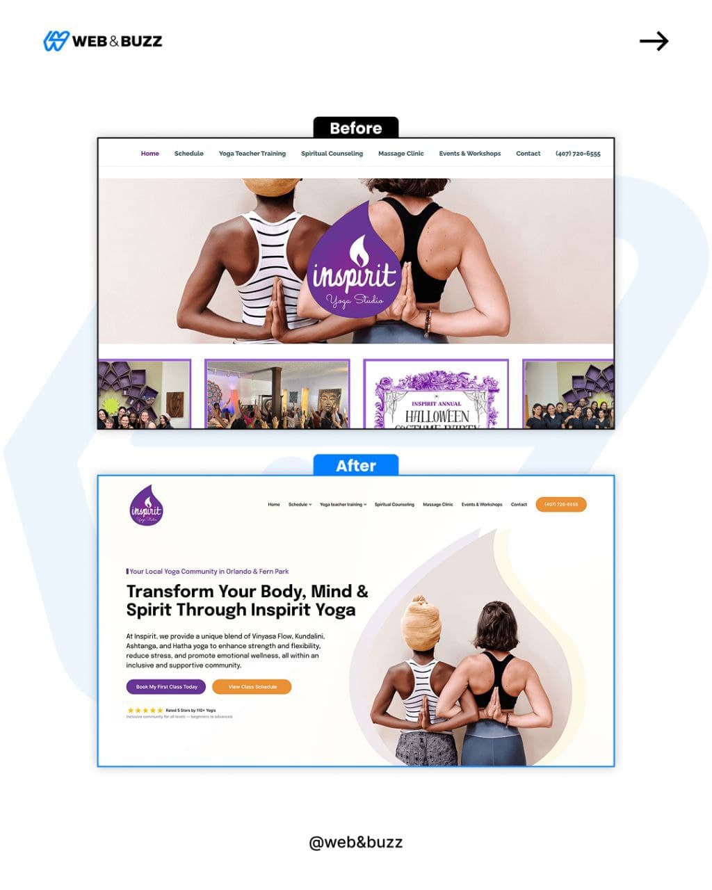 Inspirit Yoga Studio — Web&Buzz project