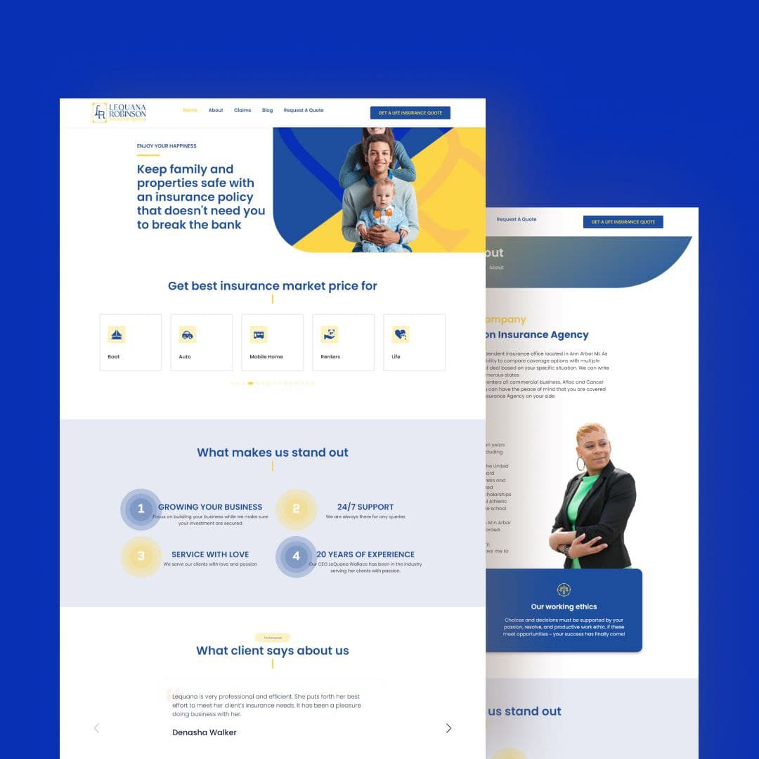 LeQuana Robinson Insurance Agency — Web&Buzz project