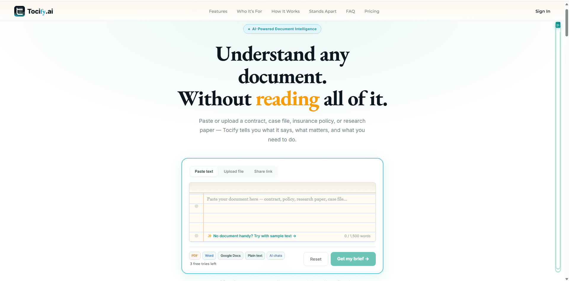 Tocify.ai, the finished, production-ready product built and launched by Web&Buzz